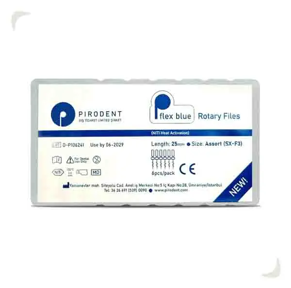 rotary pirodent فایل روتاری مدل P-Flex Blue برند Pirodent molarsis