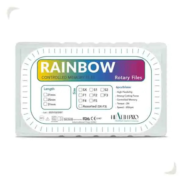 Rainbow فایل روتاری رنگین کمانی Rainbow برند HealthPro Dental molarsis